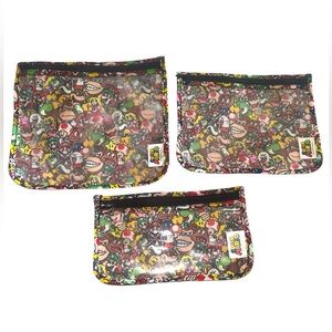 BUMKINS Super Mario 2020 Nintendo Waterproof 3-Pack Clear Travel Bags
